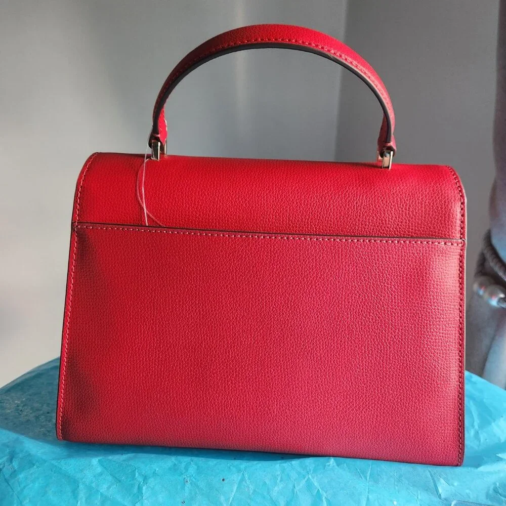 Kate Spade Red Darcy Top Handle Satchel 5 pc set w/adjustable strap - Picture 4 of 10